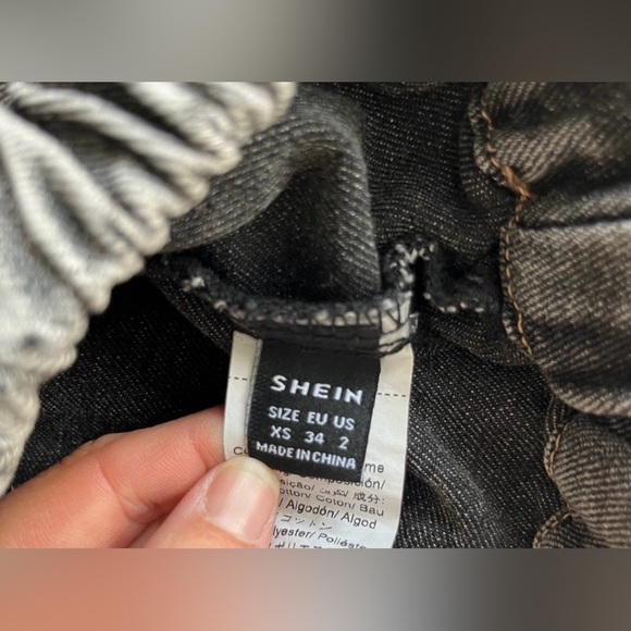 Grey Denim Shein Hoodie Women’s Size XS - Picture 4 of 10